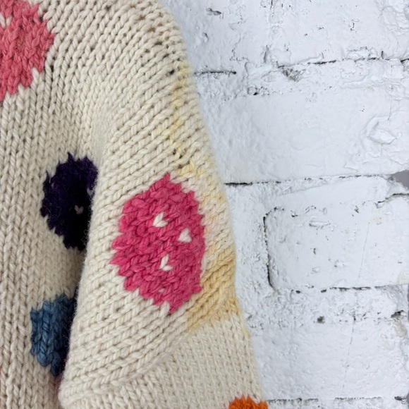 Vintage 90’s Amano Handknitted Ceramic Button Wool Sweater - Picture 3 of 7